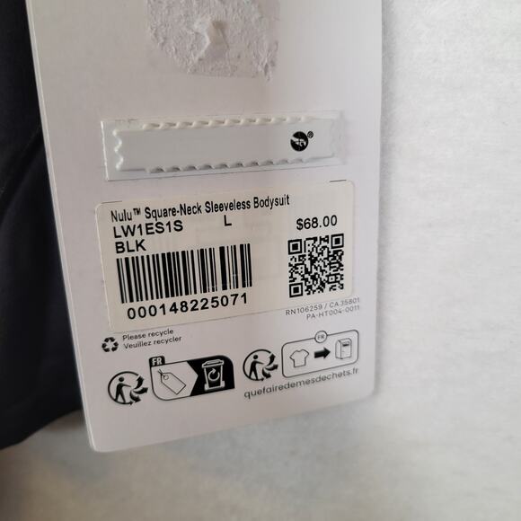 Lululemon Womens Nulu Square Neck Tank Sleeveless Bodysuit Size Large Black - Picture 5 of 8